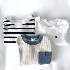 90 長袖Tシャツ・トレーナー 保育園着まとめ売り 3枚セット