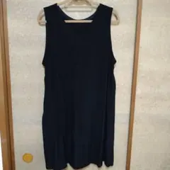 着物リメイク　黒のノースリーブロングベスト