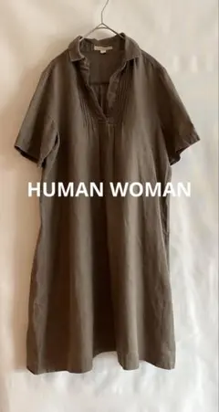 k*o様 セール★HUMAN WOMAN リネン ピンタック シャツワンピースのサムネイル