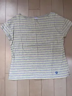 ORCIVAL オーシバル ボーダーTシャツ 杢グレー レモンイエロー