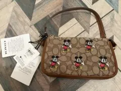 【DISNEY x COACH】 ミッキーショルダーバッグ　シグネチャーコラボ