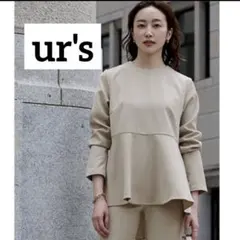 ur's ユアーズ　セレモニー　ペプラム　ベージュ　グレージュ　Mサイズ