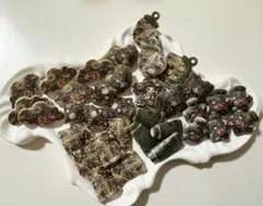 花柄レトロモリーロゴビーズ17個②