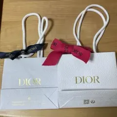 Dior ホワイトショッパー袋リボン付き　2袋セット