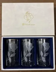 ノリタケ（Noritake）と高島屋のコラボ　クリスタルグラス3個