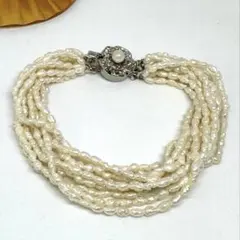 素敵なパール 多重ストランドブレスレット