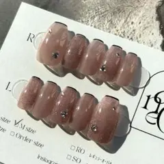 【ネイルチップ】 ワンホンネイル 韓国ネイル マグネット ラメ フレンチ ピンク