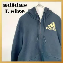 良品アディダスパーカー黒ブラックワンポイントロゴLサイズ90s00sY2K