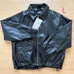 ワークマン女子 フェイクレザーライダーズブルゾン ジャンパー L 黒 新品タグ付