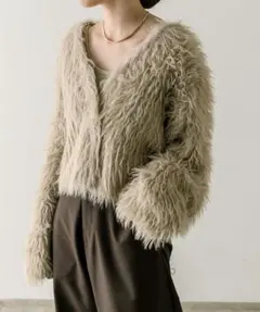 mystic シャギーVカーディガン