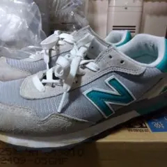 New Balance スニーカー グレー/ターコイズ