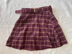 dazzlin ワインレッドチェックミニスカート