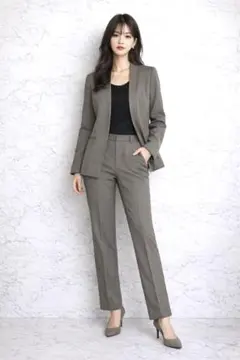 【近年モデル】LES MUES セットアップ パンツ ノーカラー 洗えるスーツ