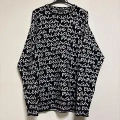 【美品】BALENCIAGA 総柄 ロゴ ジャガード ニット セーター xsのサムネイル