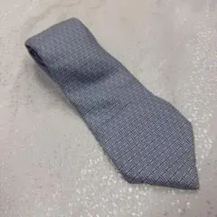 エルメス HERMES 総柄シルクネクタイ 水色系 正規品　シミあり