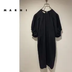イタリア製 MARNI ギャザー フレンチスリーブ ワンピース / マルニ 