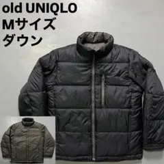 old UNIQLO ダウンジャケット　リバーシブル　ヌプシ型　黒　グレー　M