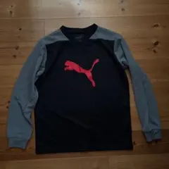 PUMA サッカー　長袖カットソー 160 黒/グレー