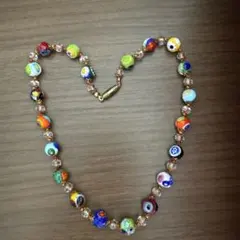 【美品】ITALY ベネチアングラスネックレス　イタリア　45cm