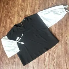 ZARA バルーンスリーブ トップス M 黒/白