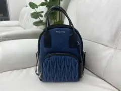 miu miu ダークブルー プリーツリュック miu miu ダークブルー プリーツリュック
