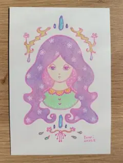 【原画】手描きイラスト「girl」ポストカードサイズ
