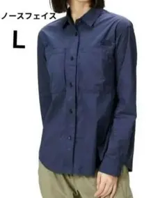 美品　ノースフェイス ロングスリーブクラッドシャツ 　Ｌ　ネイビーのサムネイル