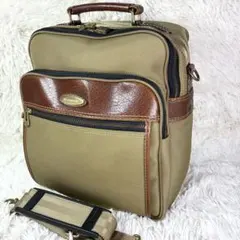 【Samsonite】カーキ ショルダーバッグ ビジネスバッグ ナイロン レザー