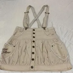 新品未使用 メゾピアノ サスペンダー付きスカート