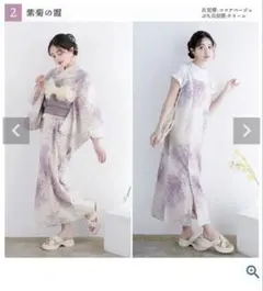 専用☆【超美品☆涼感】単衣小紋 セオα風 白地 ボタニカル柄 浴衣 初夏