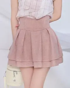 ミシェルマカロン 美脚エレガントツイードスカート ピンク