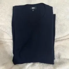 ユニクロ　紺　ネイビー　クルーネック　カシミヤセーター XL