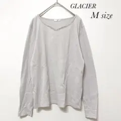 【処分祭】グラシア ビーズ装飾 長袖 リブ Tシャツ カットソー M F079のサムネイル