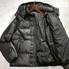 【極美品】ナノユニバース 近年モデル 西川ダウン オールレザー ダウンジャケット