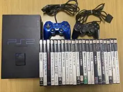 【美品】PlayStation 2 本体＋ソフト22本 コントローラー2個付き