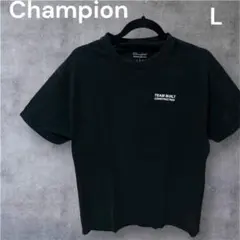Champion 黒Tシャツ Lサイズ バックプリント ロゴT 古着 ストリート