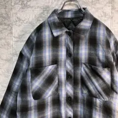 ヴィンテージ　ジャケット　シャツ　オンブレシャドーチェック　裏地キルティング
