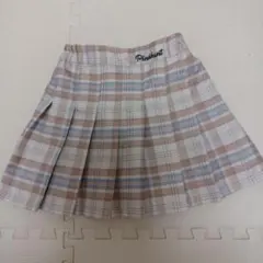 Pinkhunt ベージュ系チェック柄 プリーツスカート 120㎝