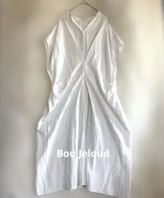 【Bou Jeloud】リネンコットン チュニックワンピース 白　　　431