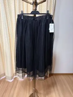 大きいサイズ　ブラック フレアスカート 3L