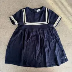 プチバトー セーラ風 Tシャツワンピース 95cm