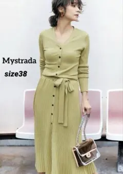 Mystrada マイストラーダ フロント釦 ニットワンピース 38