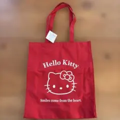 Sanrio Hello Kitty コットン トートバッグ 赤のサムネイル