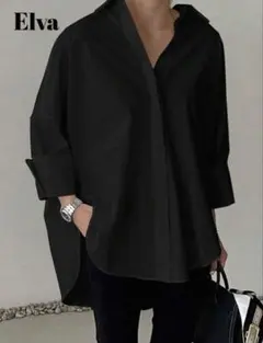 SHEIN 長袖 ブラック シャツ JP-XL(M)のサムネイル