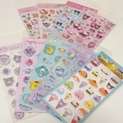 【正規品】サンリオ　マシュマロシール　ラメ入り樹脂もりシール　すりガラス風シール