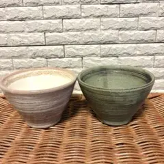 夫婦茶碗 ペア食器 茶碗 陶器製飯碗 2個 ピンク グリーン お茶碗