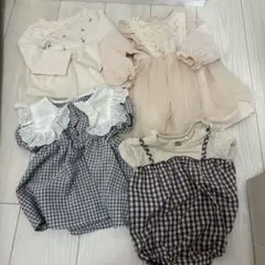 【可愛い】80cm ベビー服 4点 まとめ売り ワンピース 、ロンパース