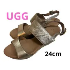 UGGアグ　レディース厚底サンダル　ウェッジソール　ゴールド　24cmのサムネイル