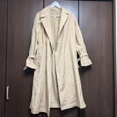 COMME CA ISM.ベージュ トレンチコート ウエストベルト付き