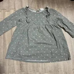 ⭐️美品⭐️H&M グレー フリル 花柄 ワンピース 12M